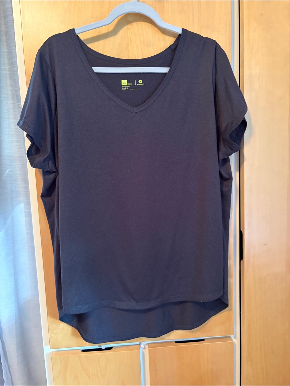 Xersion Short Sleeve V-Neck Top - Charcoal